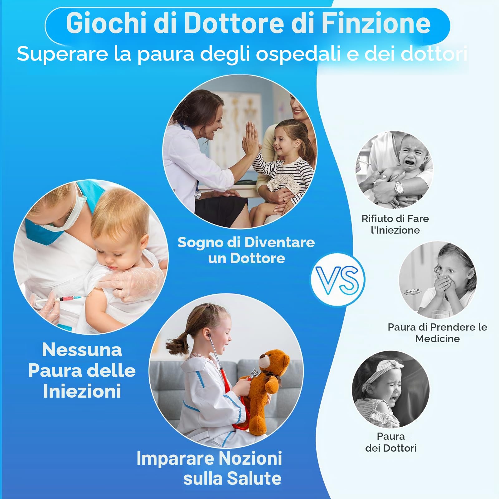 Lehoo Castle Valigetta Dottore Bambini, Kit Dottoressa Bambina di Legno, Valigetta Dottoressa Bambina, Kit Dottore Bambino di Gioco di Ruolo, Regalo per Bambini e Ragazze, Ragazzi Dai 3 Anni in Su