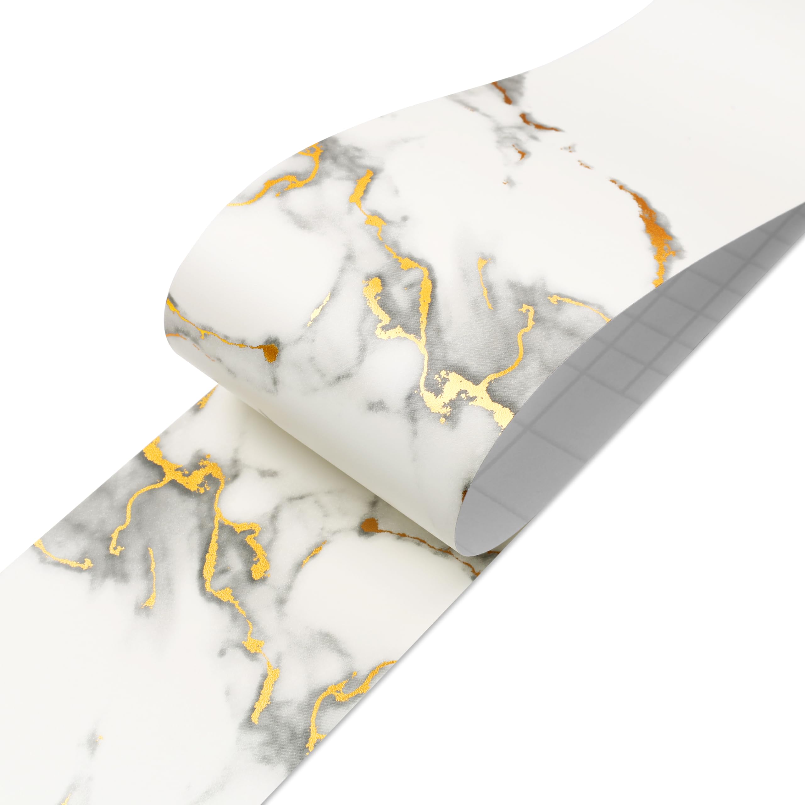 Bordo Autoadesivo Per Pareti YXHZVON - Carta Da Parati Angolare In PVC, Effetto Marmo, Grigio - Foto 7