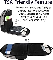 Vista 2 de MATEIN Travel Laptop Backpack, 17 Inch Work TSA Approved Carry on Backpack, Large Computer Business Bag for Men Women with USB Port and Trolley Gris