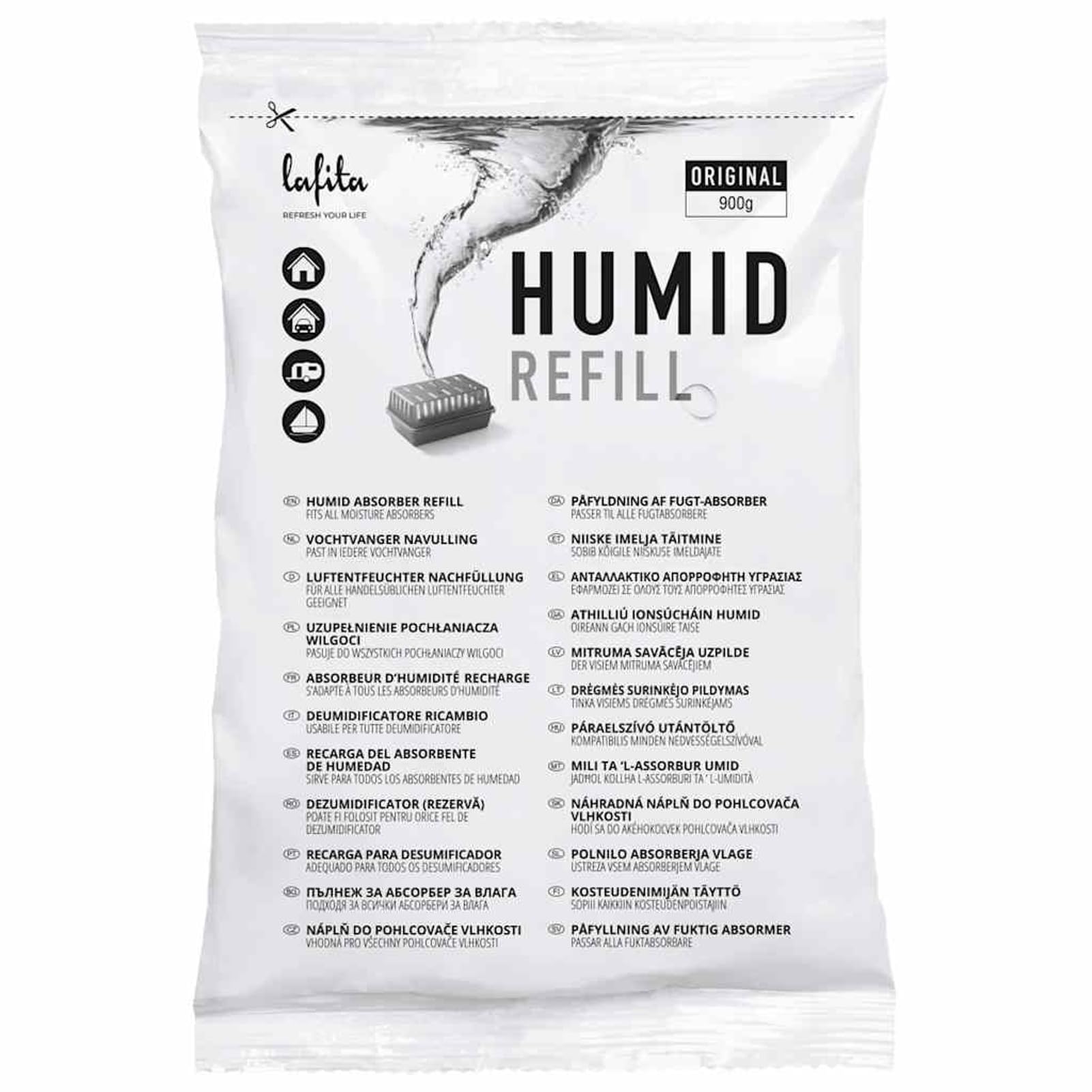 vidaXL Lafita Absorbentes de humedad de recambio 12 unidades 900 g