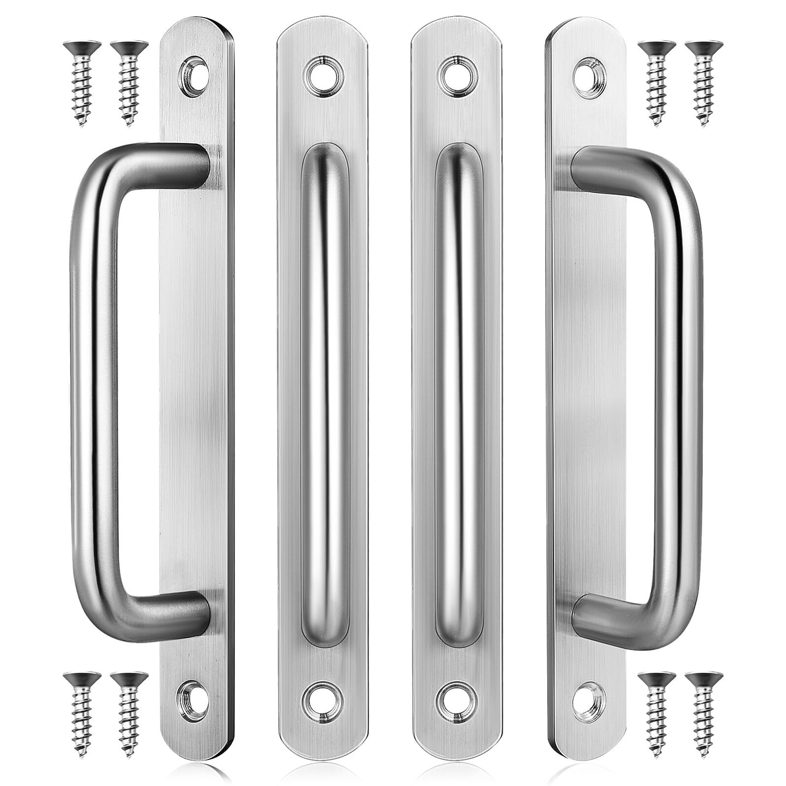 Tiradores de aluminio plata con fijación estable para armarios modernos y puertas
