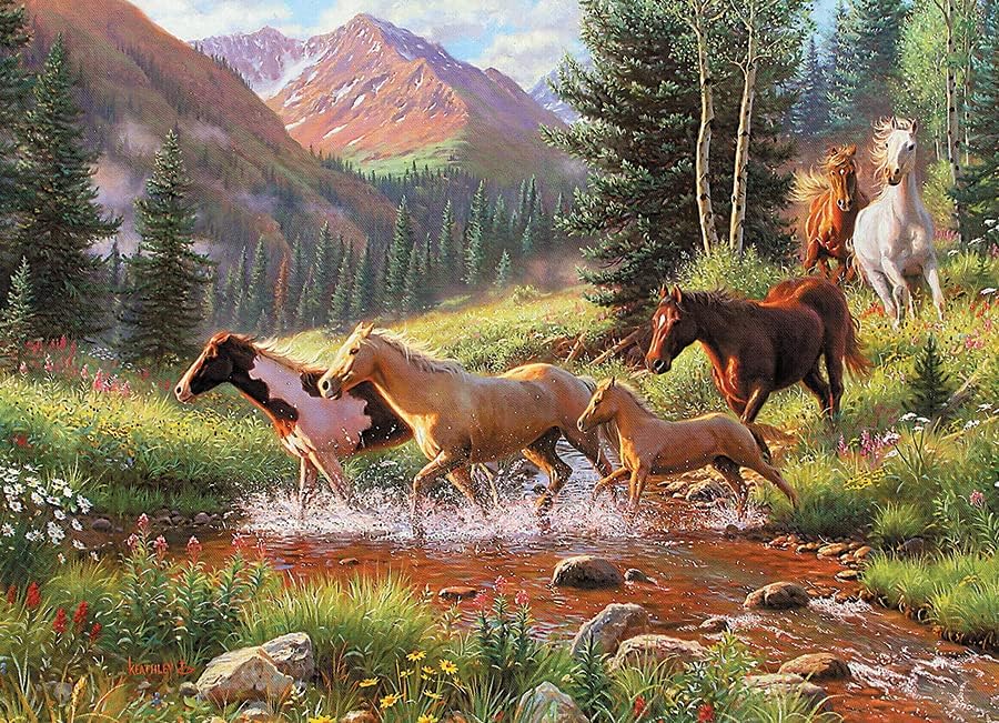 Cobble Hill 1000 Piece Puzzle - Mountain Thunder - Sample Poster Included