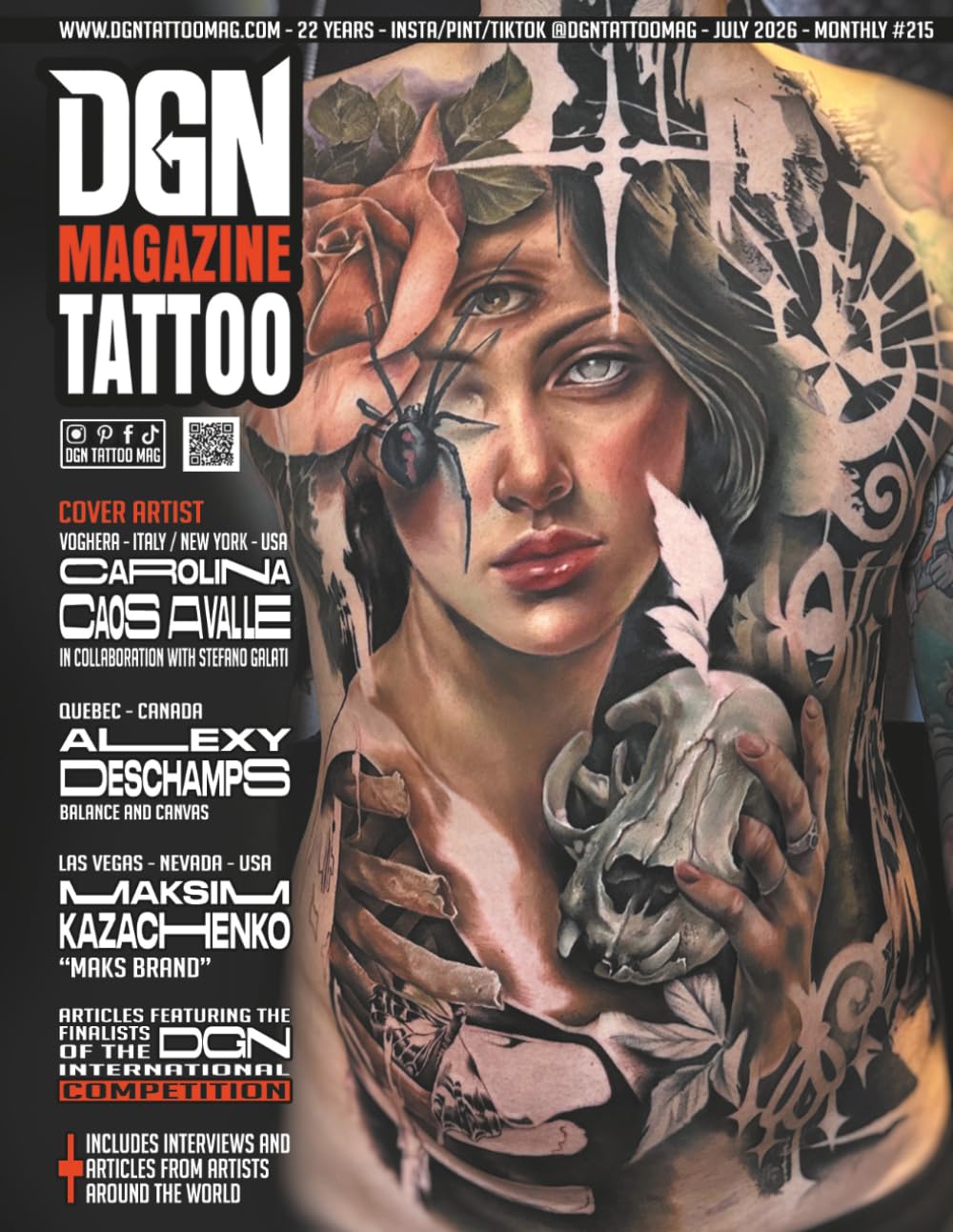 DGN Tattoo Magazine – Carolina Caos Avalle - Issue #215: Likewise, this special issue features articles by artists from diverse backgrounds and ... upcoming DGN International Competition 2026