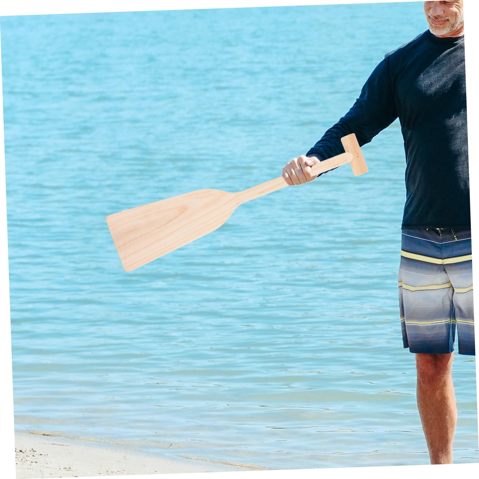 Leichtes Holzpaddel Praktisches Paddles für Boot mit Ergonomischem Design und Verstärkten Verbindungen zum Paddeln Fluss und Wasser