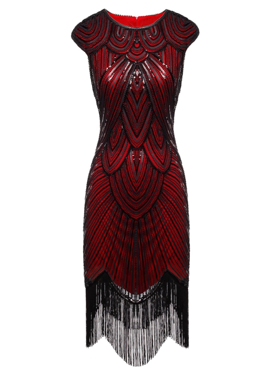 Sprankelende witte pailletten 1920s flapper jurk met 20s accessoires