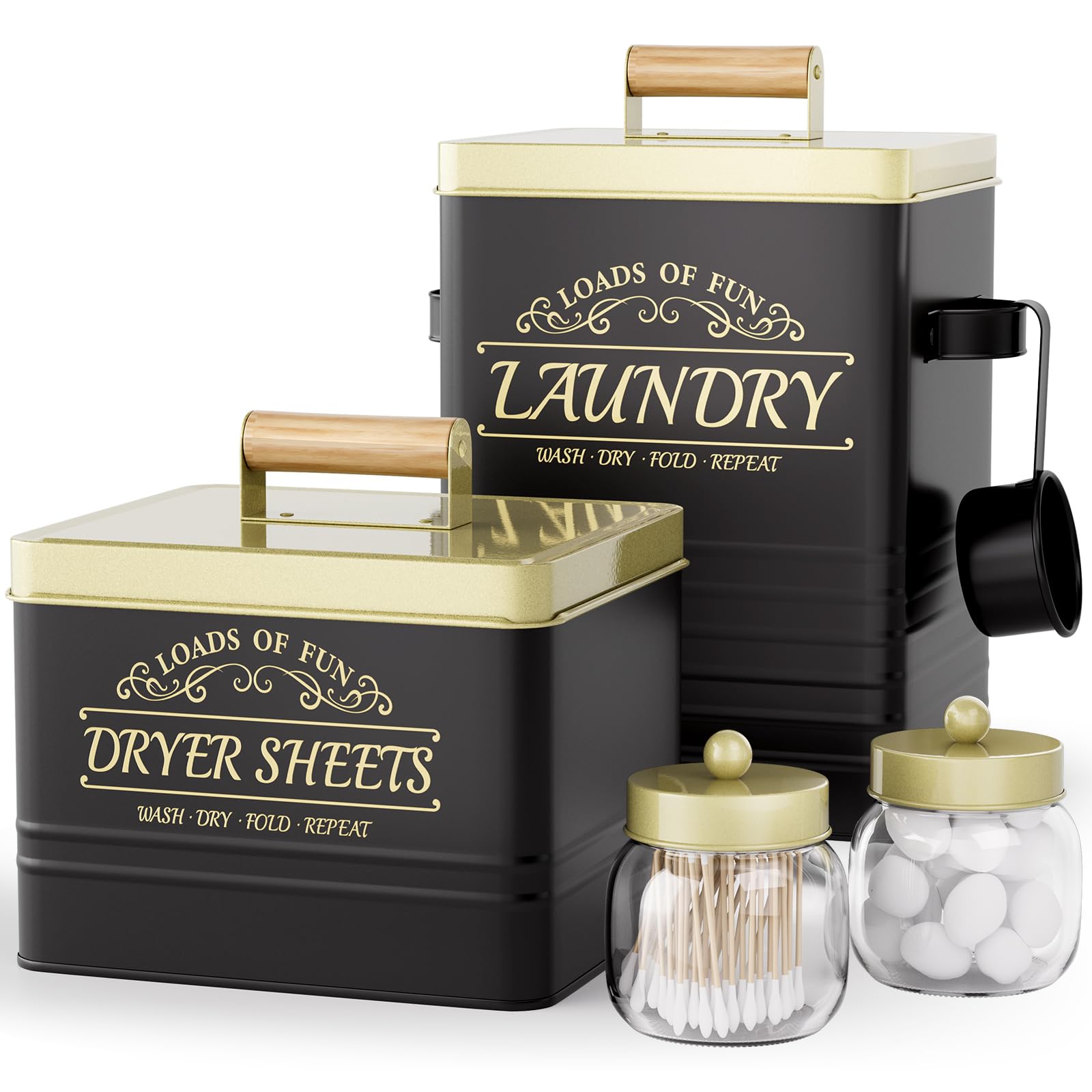 Amazon.com: Metal Laundry Pods Container, Dryer Sheet Holder, 2PC Glass ...