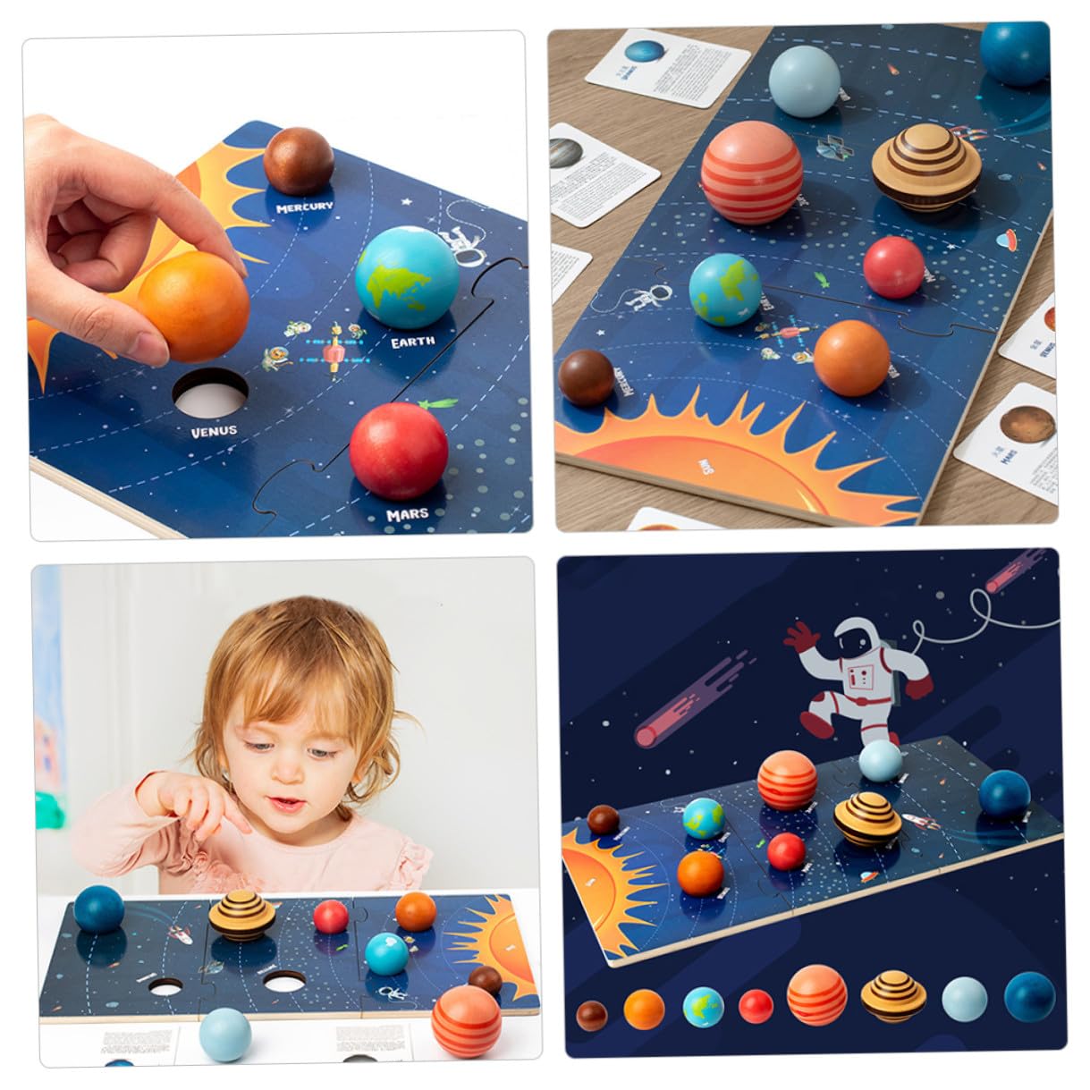 Rompecabezas de Planetas 1 Juego de Madera Educativo para Bebés y Niños