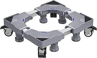 2024 Sixcom 改良式 洗濯機 台 ねじ作業不要 冷蔵庫置き台 洗濯機パン 置き台洗濯パン ドラム式洗濯乾燥機 台 新8足8輪4パイプ キャスター付 防振パッド付き 長さ調節可能 高さ調節可能 360度回転 対応移動式 昇降可能 騒音対策 減音効果 耐荷重300KG 幅/奥行41~63cm商品画像