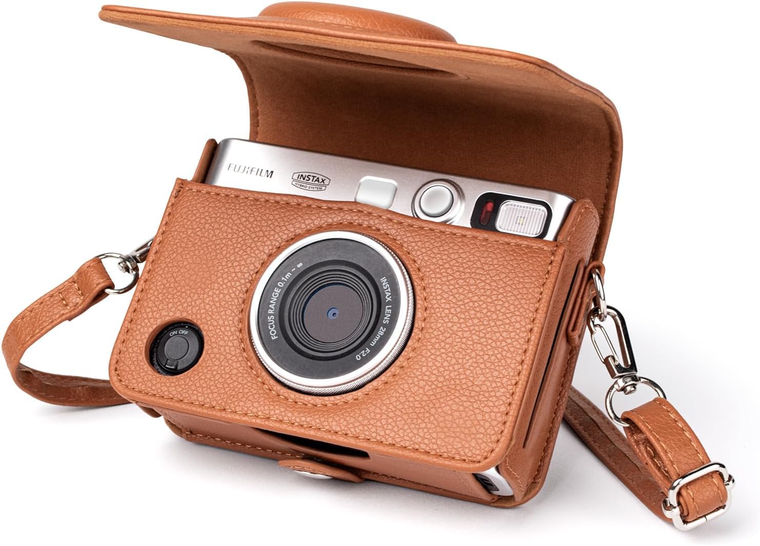 Camera Case Compatible with Instax Mini Evo, PU Vintage Brown Bag with Removable Shoulder Belt, Anti-Scratch, Fashion, Accessories Compatible with Fujifilm Mini Evo (Mini Evo, Leather, Brown)-image-37