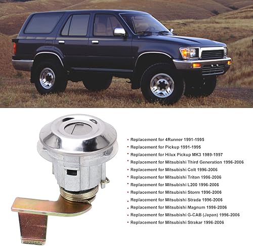 Miniatura 3 de Acouto Tapa de combustible Puerta Cerradura de gas para Pickup MK3 19891997 Tapa de combustible Puerta Cerradura de gas con 2 llaves 69511 32010