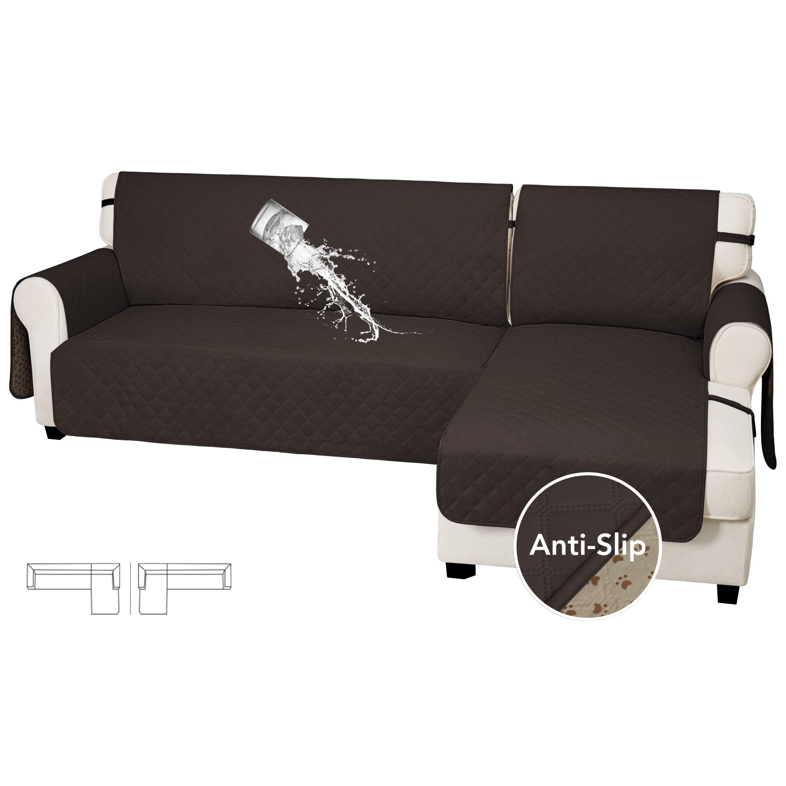Easy-Going Waterproof Sectional Couch Cover with Chaise