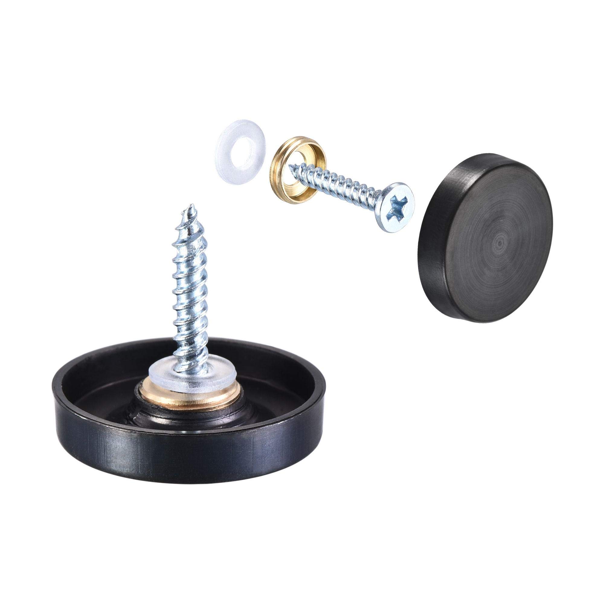 Clous de rétroviseur en acier inoxydable 304 noir 25 mm pour fixation et décoration