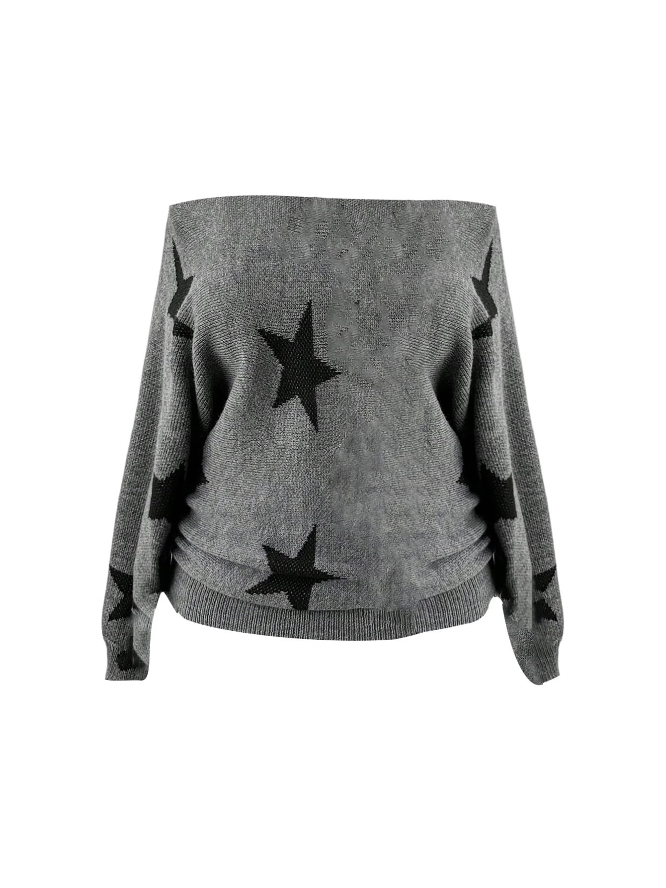 Floerns Womens Plus Size Y2k Off The Shoulder Sweaters Long Sleeve Knit Fall Gothic Pullover Tops