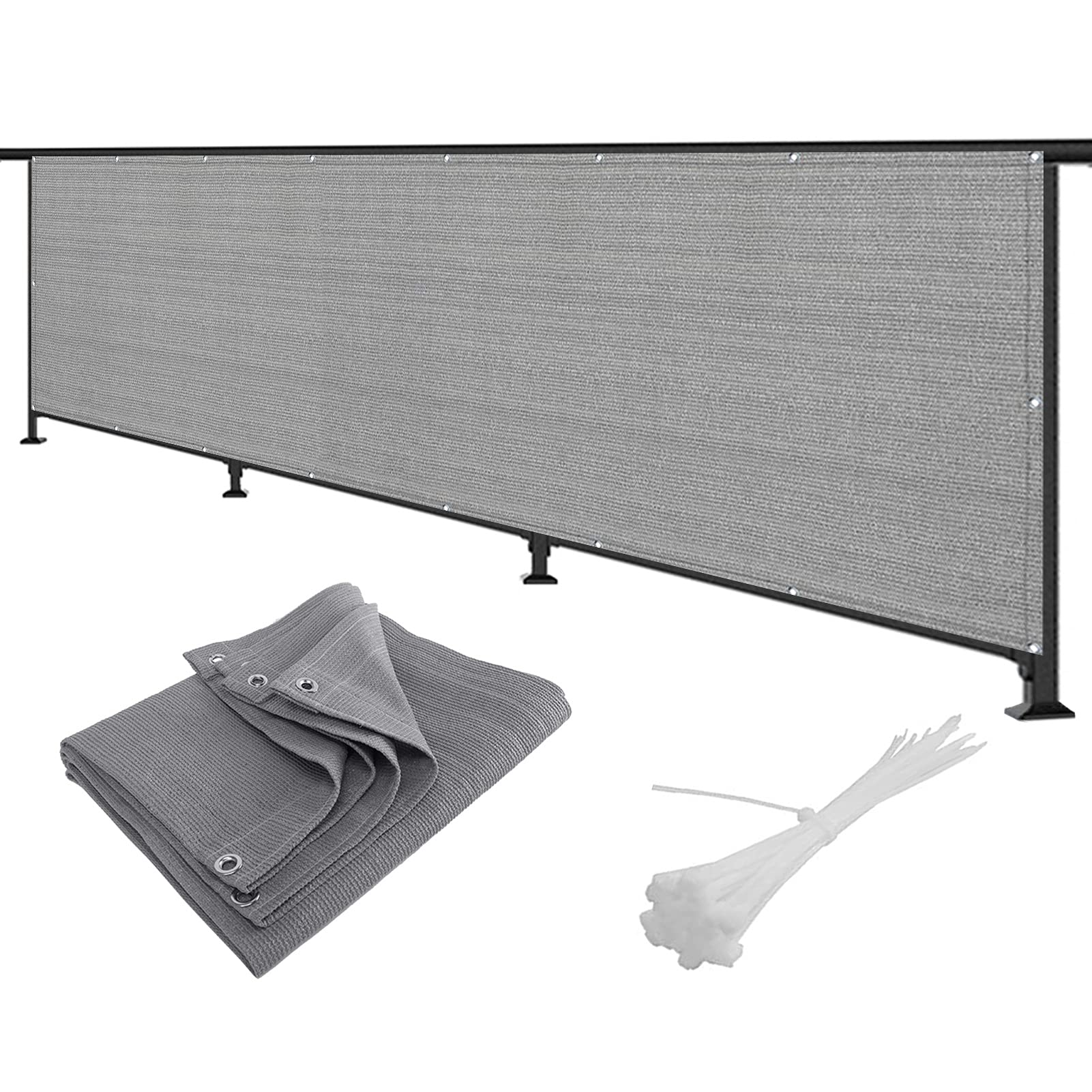 HLLING Balcony Privacy Protective Screens Balcony Sunshade Height 0.6m/0.7m UV Protection HDPE For Patio Garden Fences Privacy Protector (Color : Gray, Size : 0.7x2.5m)