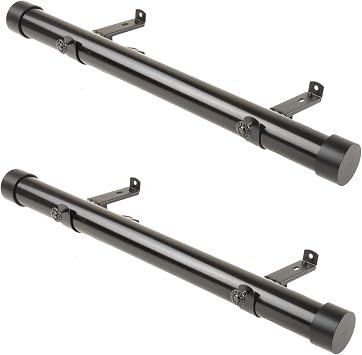 Rod Desyne SIDE150-2 3,8 cm Yan Perde Çubuğu, 30,48-50,8 cm (2'li Set), Siyah