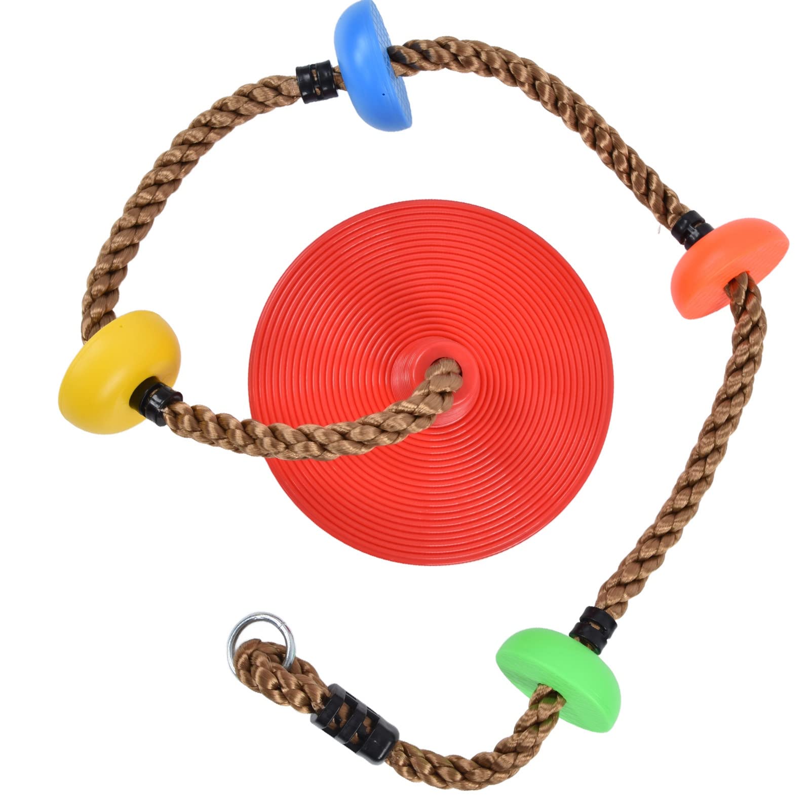 Rengue Altalena a Disco con Corda da Arrampicata per Bambini, Gioco | Plastica Ad Alta Resistenza, Base da 30 Cm, Corda da 185 Cm, Robusto per Appendere Agli Alberi, Superficie Liscia e per i