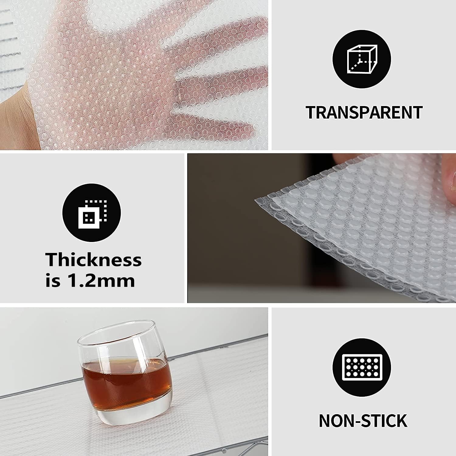 PABUSIOR Thicken Wire Shelf Liner - Transparent Pantry Shelf Liners, Heavy Duty Shelves Liners 11.5 Inch x 157 Inch, Easy to Cut Kitchens Drawer Liner