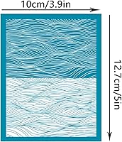 Vista 2 de OLYCRAFT Plantilla de arcilla de olas de mar de 4 x 5 pulgadas, pantalla de seda de línea ondulada para arcilla polimérica, plantillas de pantalla