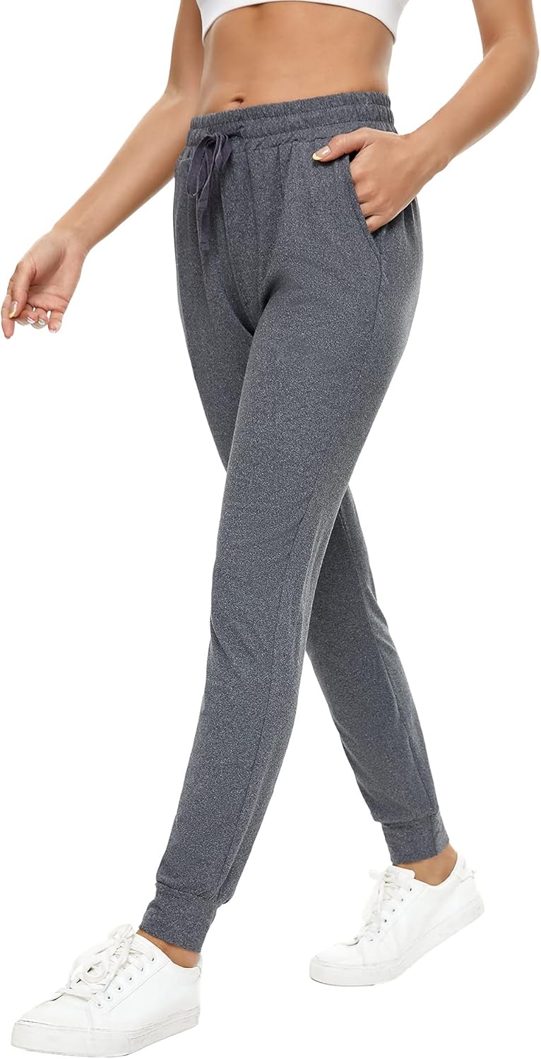 BATHRINS Women Tapered Joggers with Pockets – Casual Yoga High Waist Sweatpants