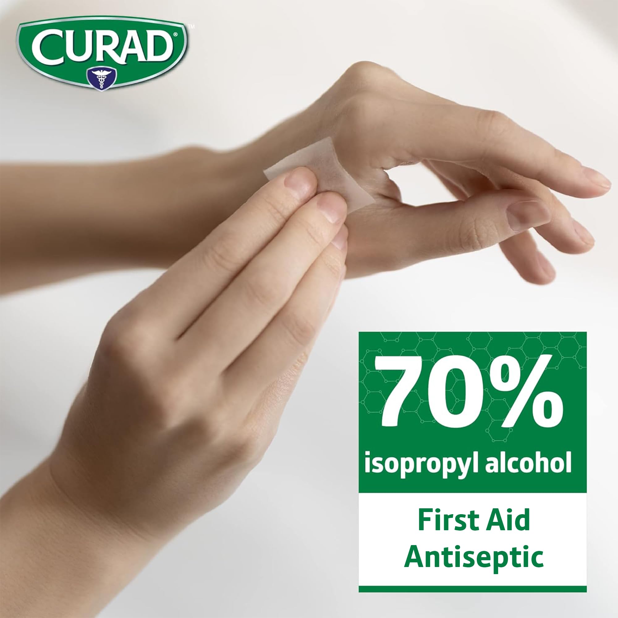 CURAD Alcohol Prep Pads, 400 Count, Medium 70% Isopropyl Alcohol Wipes, Individually Wrapped, First Aid Alcohol Swabs for Cuts & Scrapes, Medical Alcohol Pads — Amazon image 3