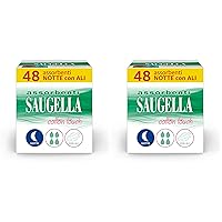 Saugella Assorbenti Cotton Touch Notte, 48 Assorbenti Cotone Notte con Ali