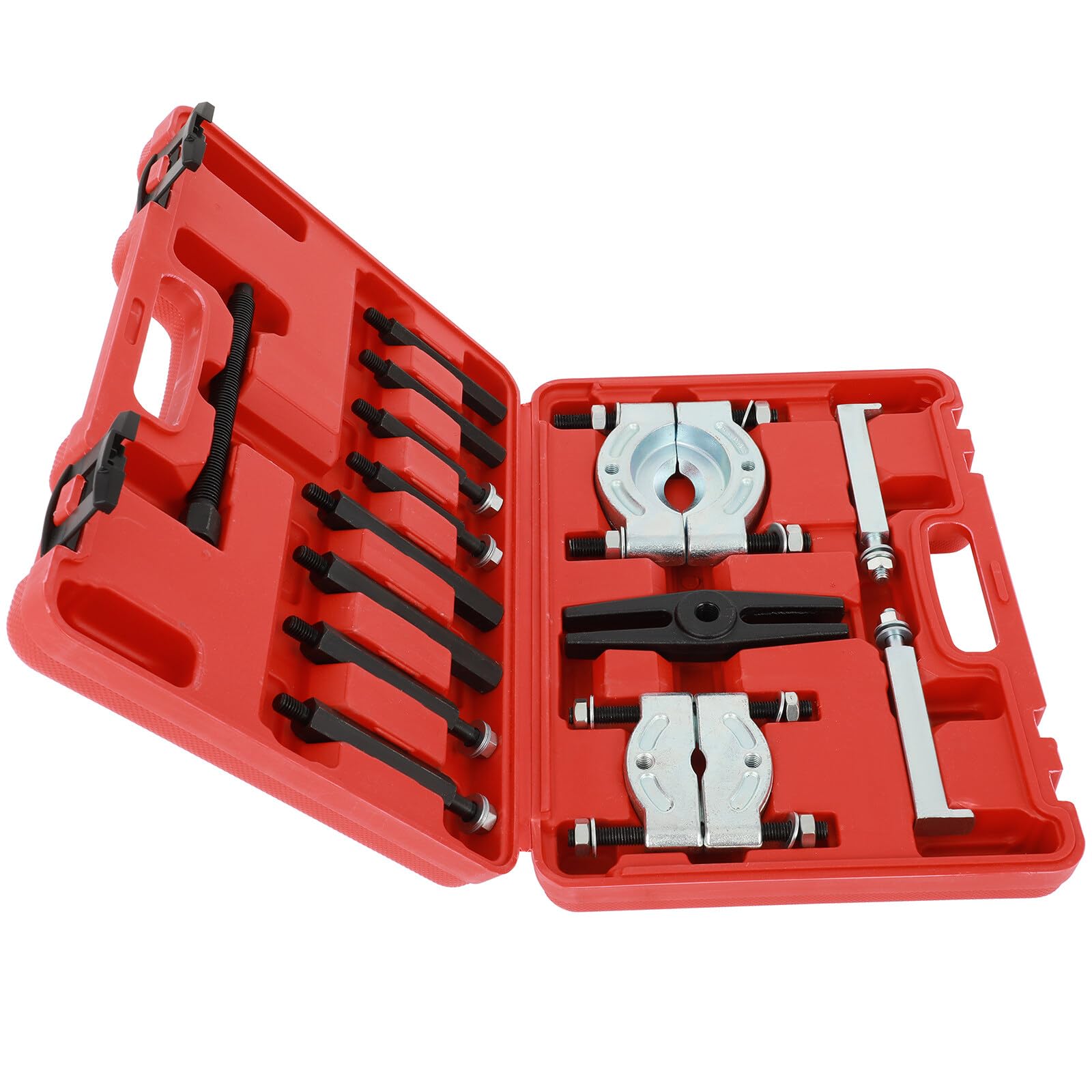 Ensemble de 14 extracteurs de roulements, capacité de 5 tonnes, outil de séparation de volant d'inertie robuste, séparateur de type 2 et 3 barres, kit d'outils de séparation de roulements, rouge