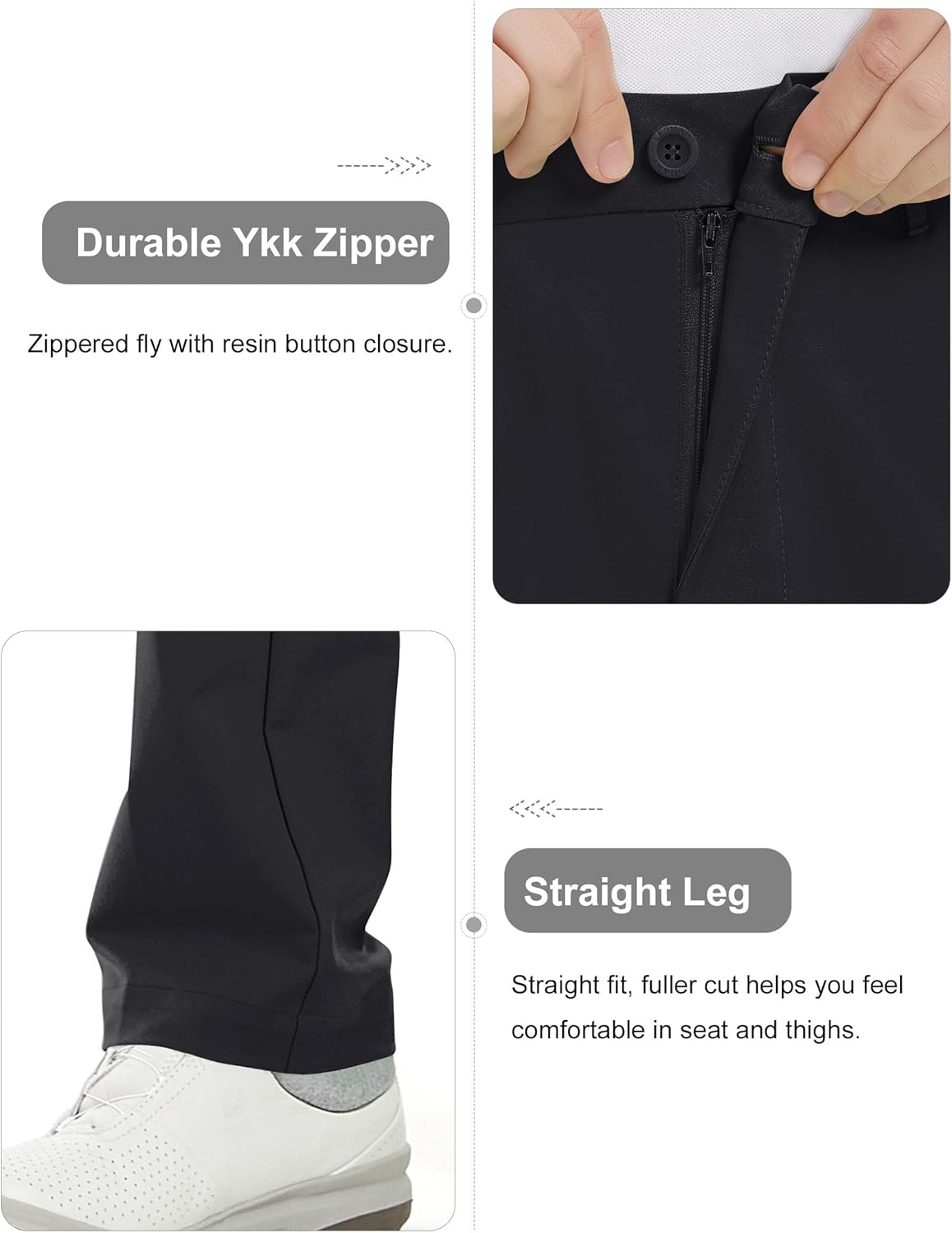 Bakery Men's Golf Pants Stretch Lightweight Straight Relaxed Fit Flat Front Pants - Image 6