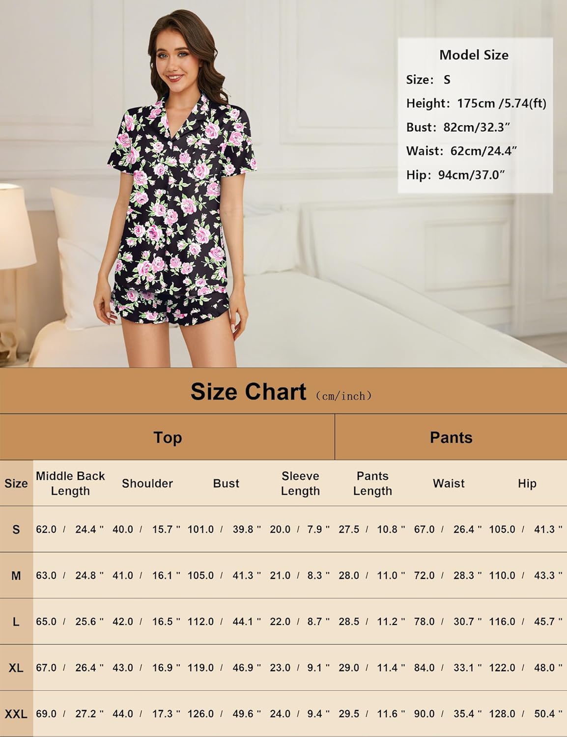 Marvmys Women Short Sleeve Pajamas Set Button Down 2 Piece Pjs Shorts Set Ruffle Lounge Set Sleepwears S-XXL - Image 6