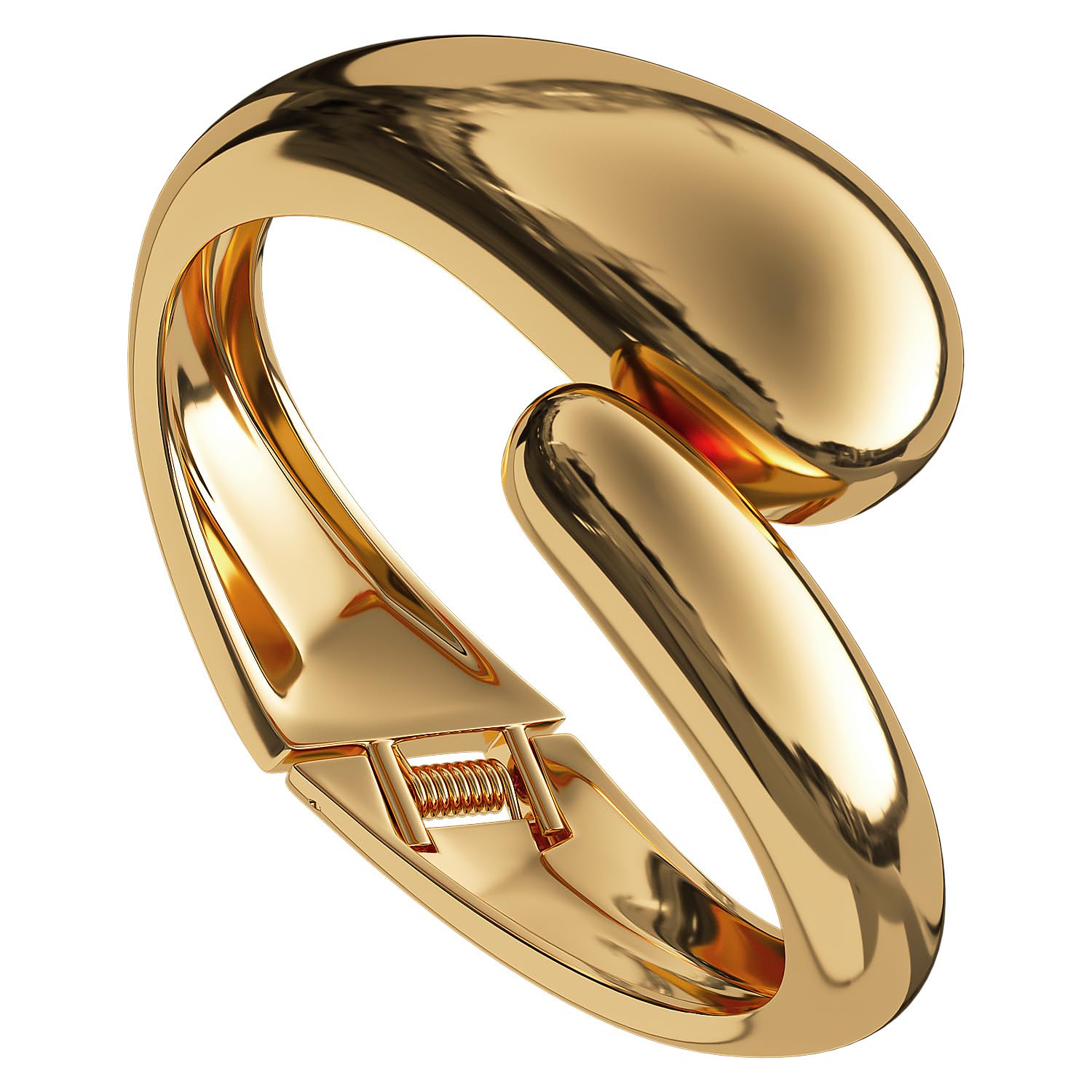 AICase Chunky Gold Bangle Bracelets for Women Teens Trendy Adjustable Wide Twist Cuff Bracelet Fashion Summer Pretty Jewelry