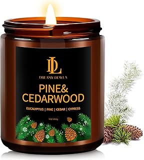 Winter Candle Pine & Cedarwood Scented, Natural Soy Candles for Home Scented, 7oz Holiday Candle with 50hr Burn Time, Aromatherapy Candles Winter Holiday Gifts for Women Men
