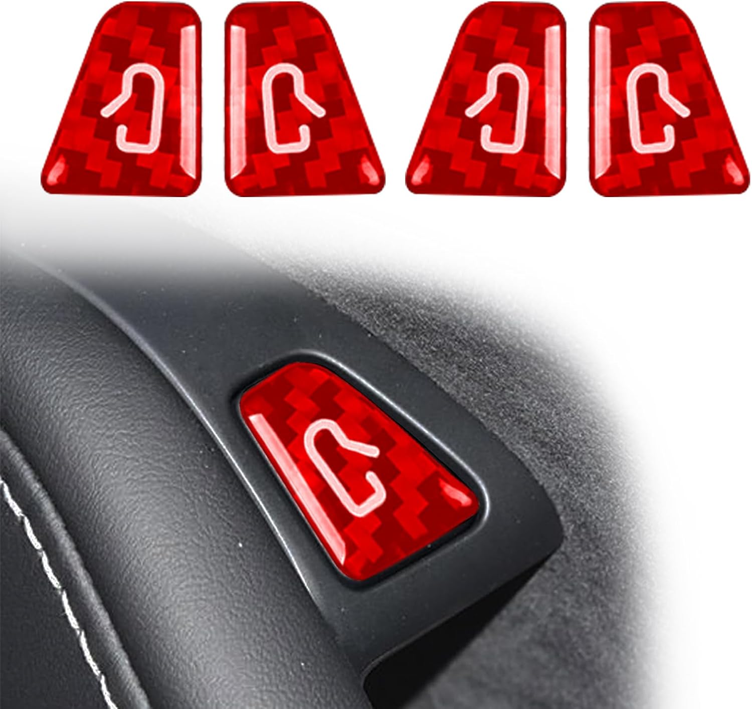 Door Switch Button Panel Cover for Tesla Model 3/Y, Carbon Fiber Interior Accessories (Red Carbon Fiber, 2017-2023 M3/2021-2024 My) Red Carbon Fiber 2017-2023 M3/2021-2024 MY