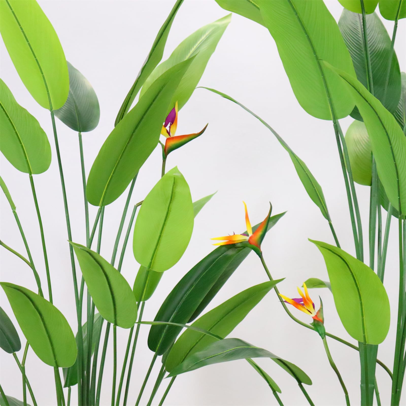 Zstar Plante d'oiseau de Paradis Artificiel en Pot avec de Faux Oiseaux et 23 Feuilles, Grandes Plantes artificielles en Pot pour Salon, Maison, Bureau, Jardin - 160 cm