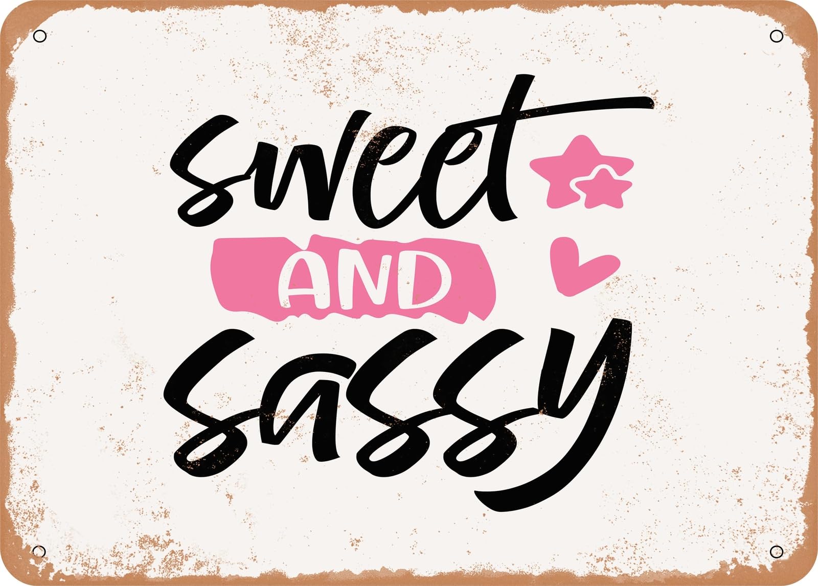 Miaomansenstore Metal Sign - Sweet And Sassy - Vintage Look Sign Home Decor