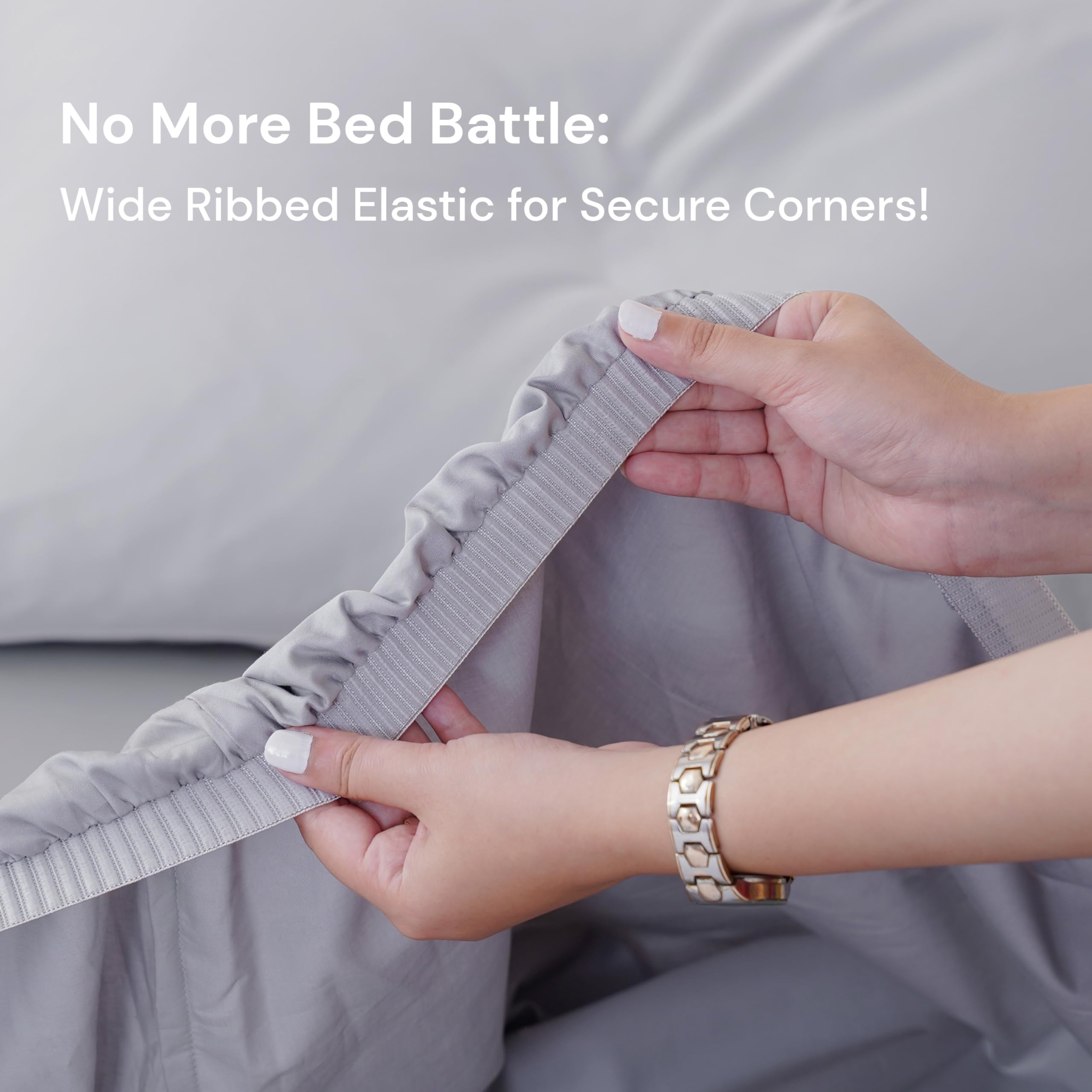 Sheet Story 100% Egyptian Cotton King Size Fitted Sheets, 41cm Deep Pocket, 400 Thread Count - Image 3