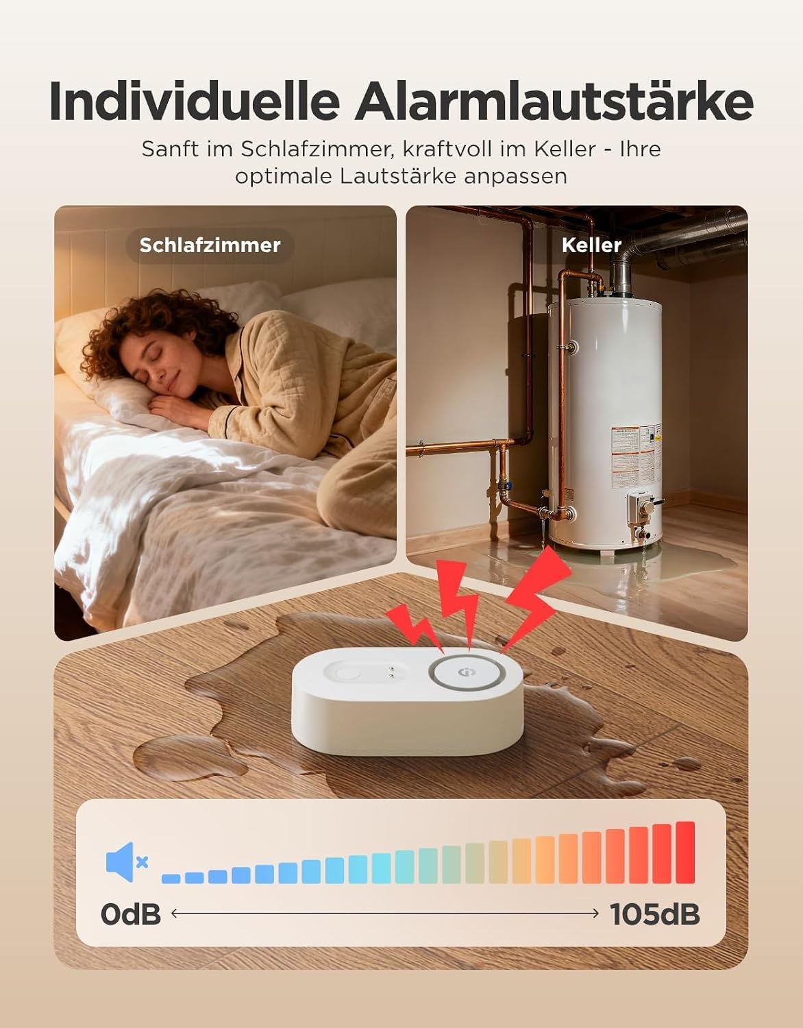 GoveeLife Lot de 5 détecteurs d'eau intelligents 1s avec portée ultra de 550 m, capteur d'eau Wi-Fi avec push e-mail/application et alarme acoustique, durée de vie de la batterie de 5 ans, convient