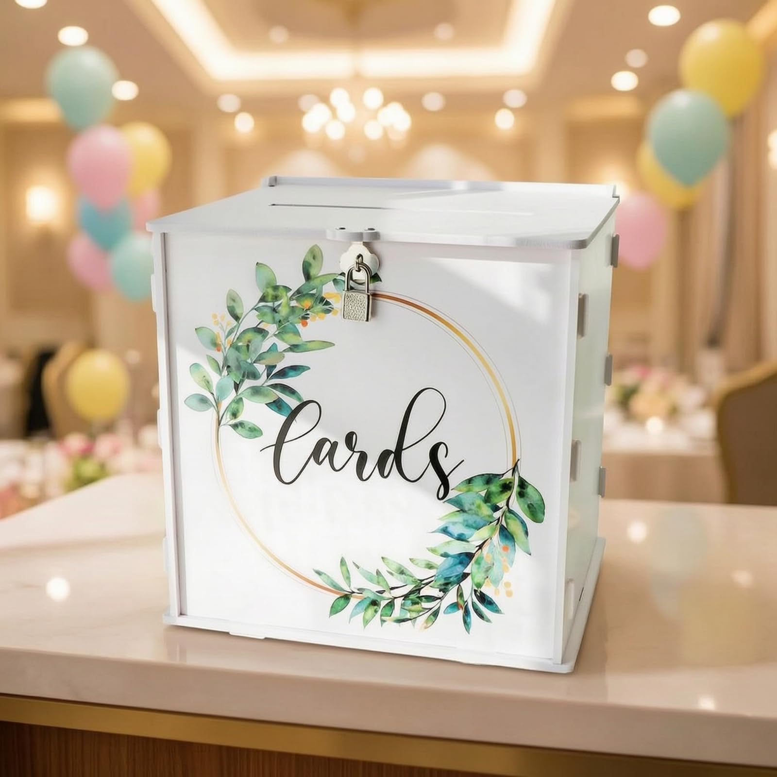 Sharplace Contenedor de Tarjetas de Boda Caja Recolectora Buzón para Sobres con Ranura Estructura Sólida en Acrílico Tapa Lisa Que Protege Recuerdos Uso, Caja De Tarjetas De Boda KP1-Pequeña