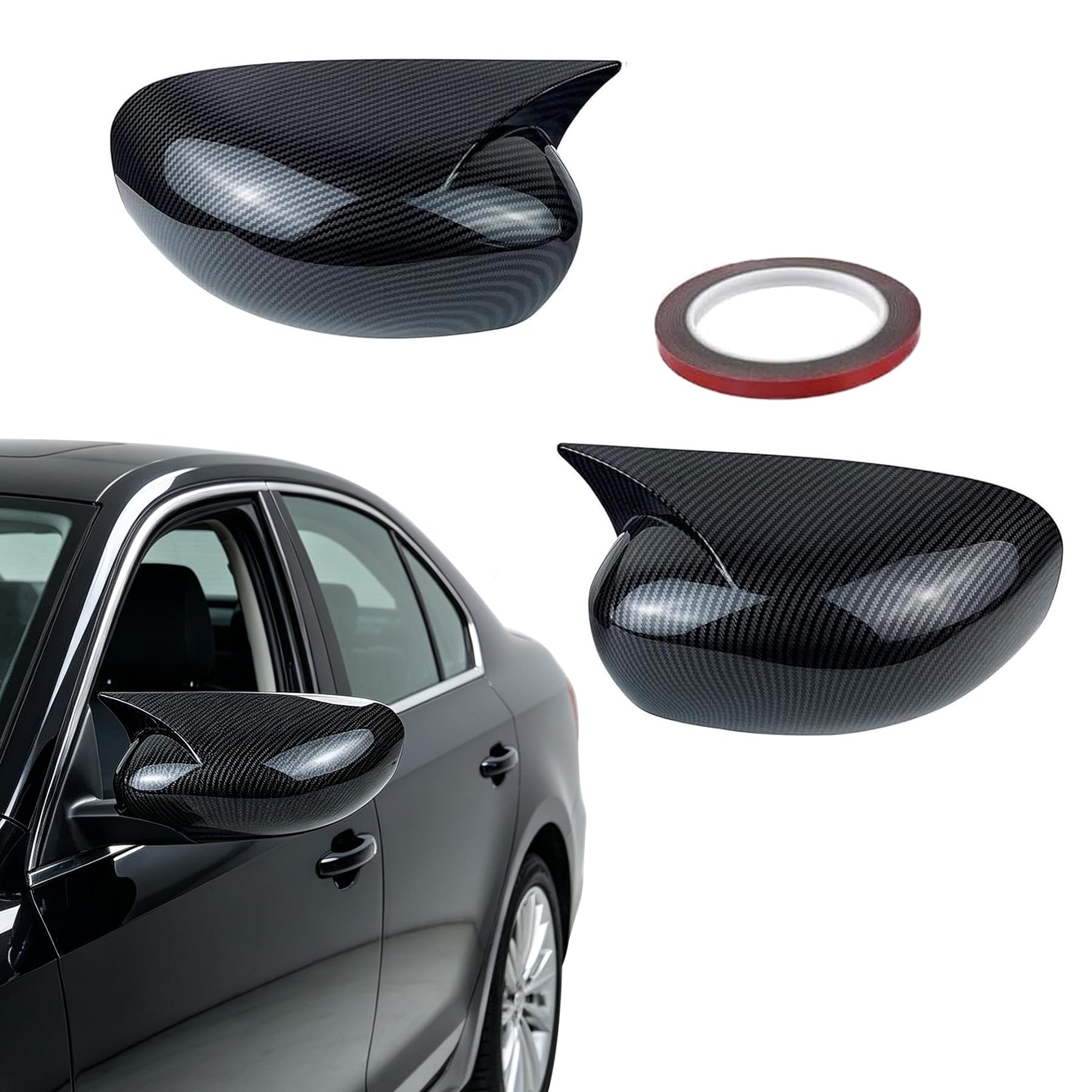 Photo 1 of Wajelara Carbon Fiber Look Rear View Side Mirror Cover