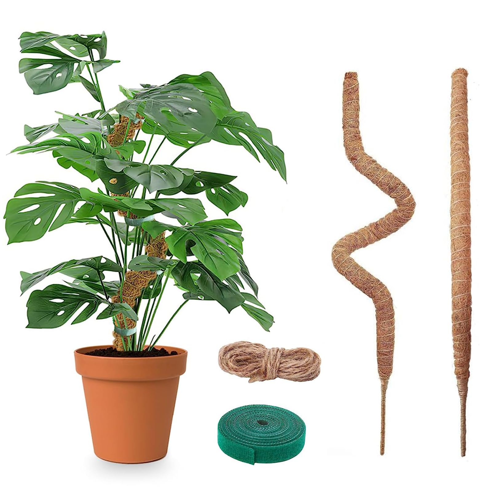 YHOME 2 Pack Moss Pole for Plants Monstera - 28 Inch Bendable Plant Support for Indoor Plants and Outdoor Plants, Handmade Coco Coir Pole Plant Support for Plants Grow Upwards