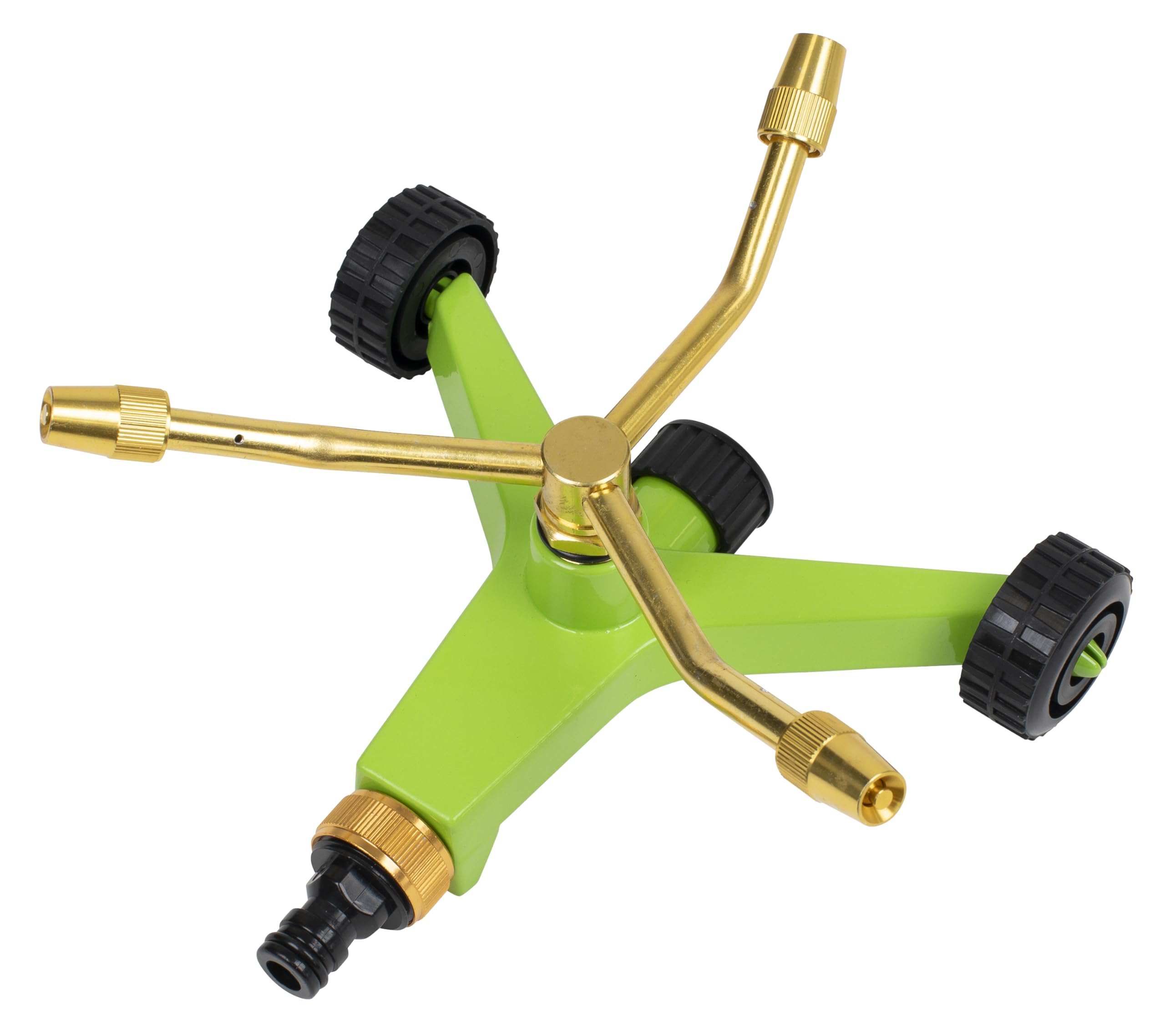 Sealey 3-Arm Brass Sprinkler with Metal Wheeled Base - JS2032, Green - Image 2