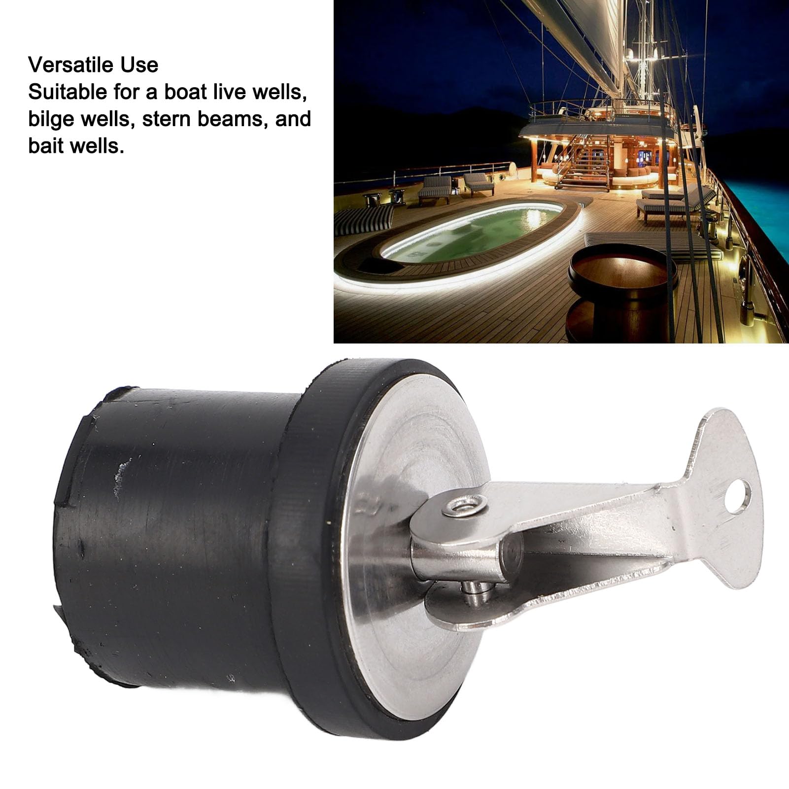 2 Pezzi Tappo di Scarico a Compressione da 19 mm, Tappo di Scarico per Barca in Acciaio Inox a Vite con Guarnizione in Gomma, Tappo di Scarico per sentina Marina per Yacht, Barca d