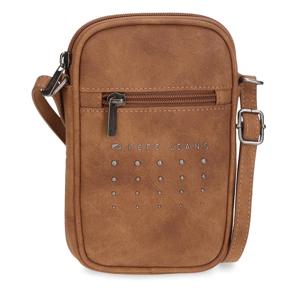 Pepe Jeans Holly Shoulder Bag Small Brown 11 x 17.5 x 2.5 cm Faux Leather, Brown, One Size, Small Crossbody Bag