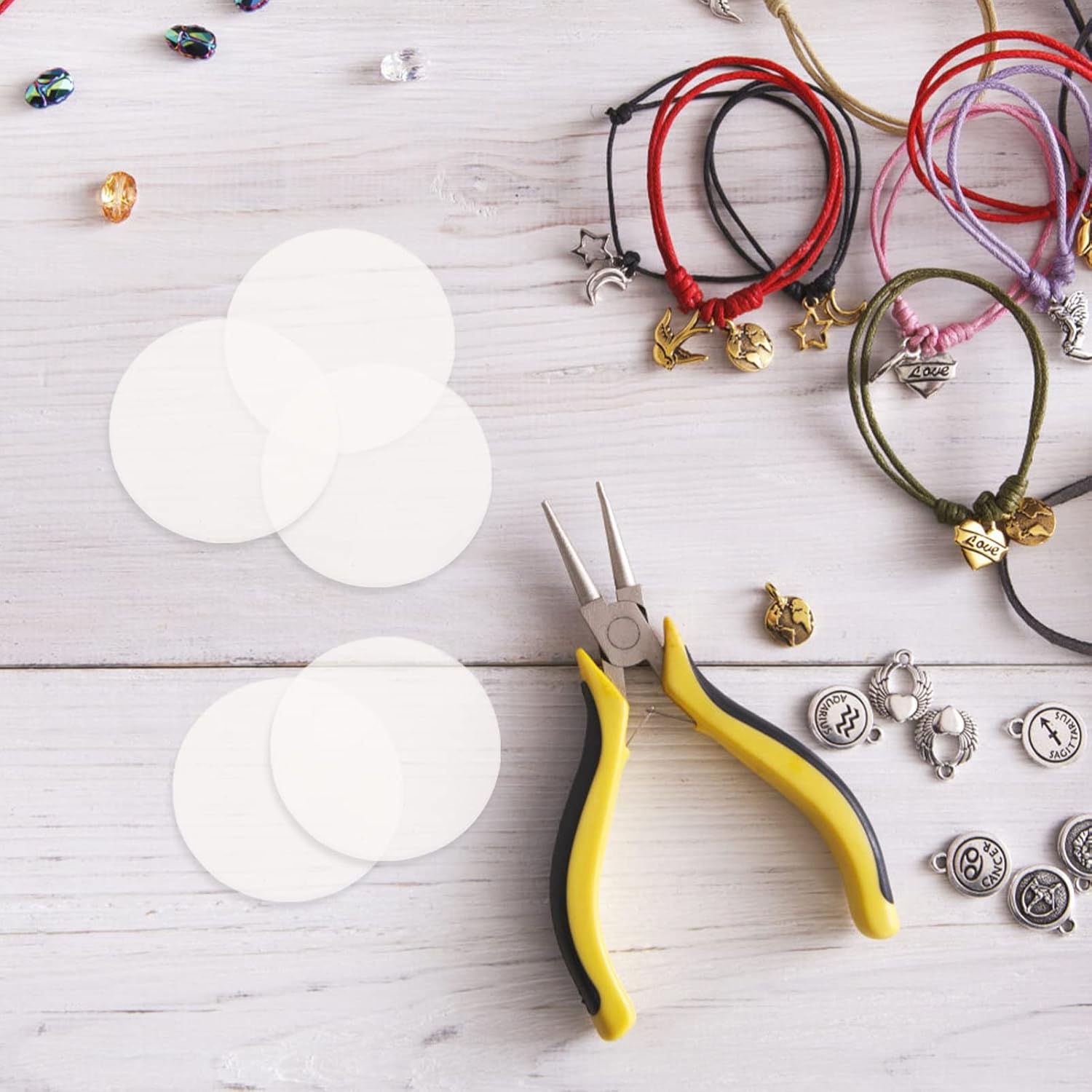VICASKY 30pcs Acrylic Blanks Transparent Round Painting Boards for Crafts Thick Acrylic Discs for Home Decor and Custom Projects