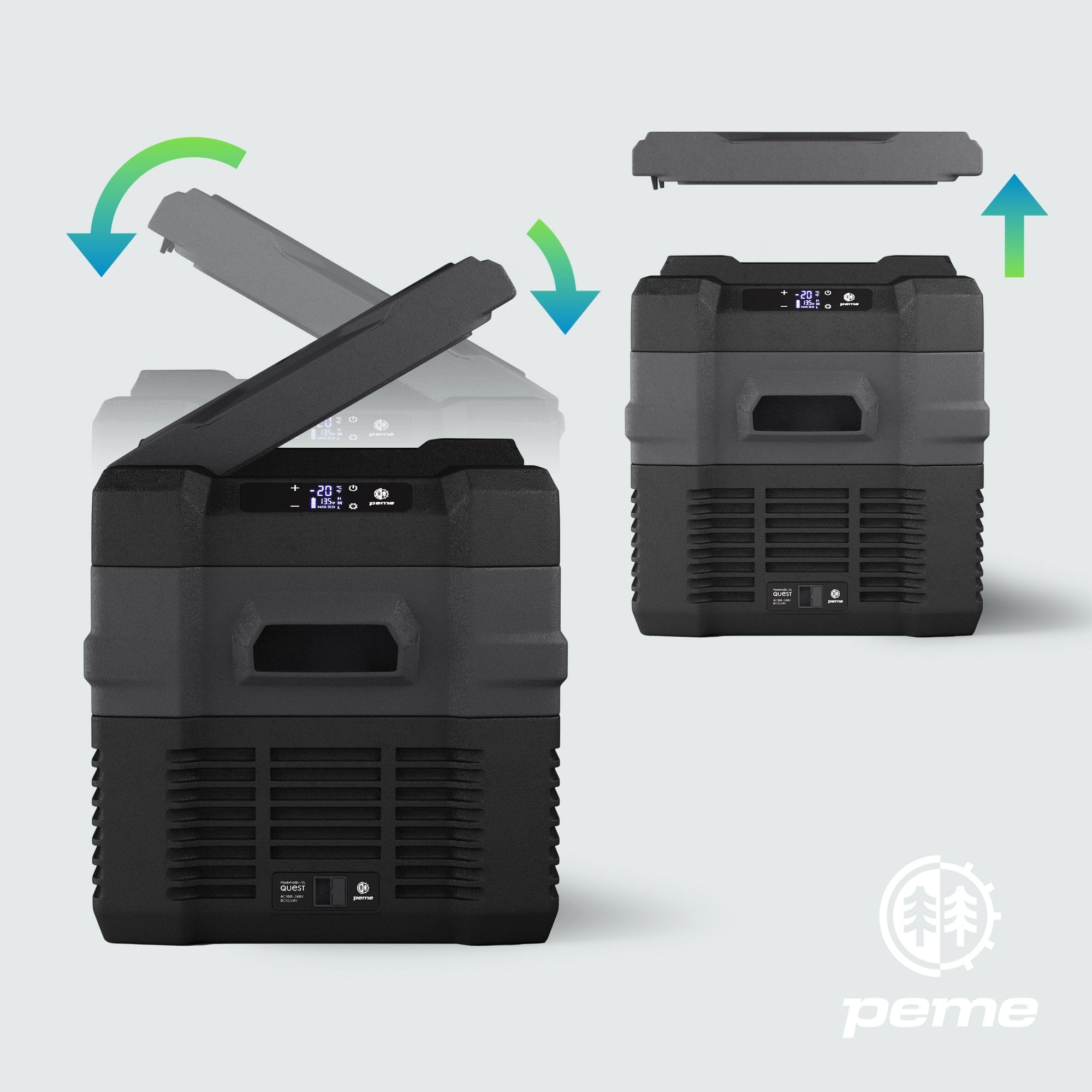 peme Frigorifero Portatile Elettrico Congelatore Frigo Campeggio Auto 12v 24 220v 240 Compressore per Camper Freezer Ricaricabile Congelatori Viaggio Refrigeratore Escursione