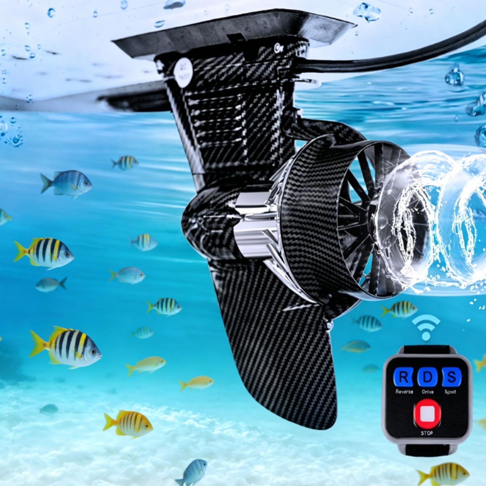 Universal Sup & Kajak Motor Elektrische Finne: 160-W-Thruster-Kit Mit Fernbedienung | 6 Kg Leicht, Geschwindigkeit 3–6 Km, 20 Km Reichweite | Pro Surfboard Unterwasser-Thruster