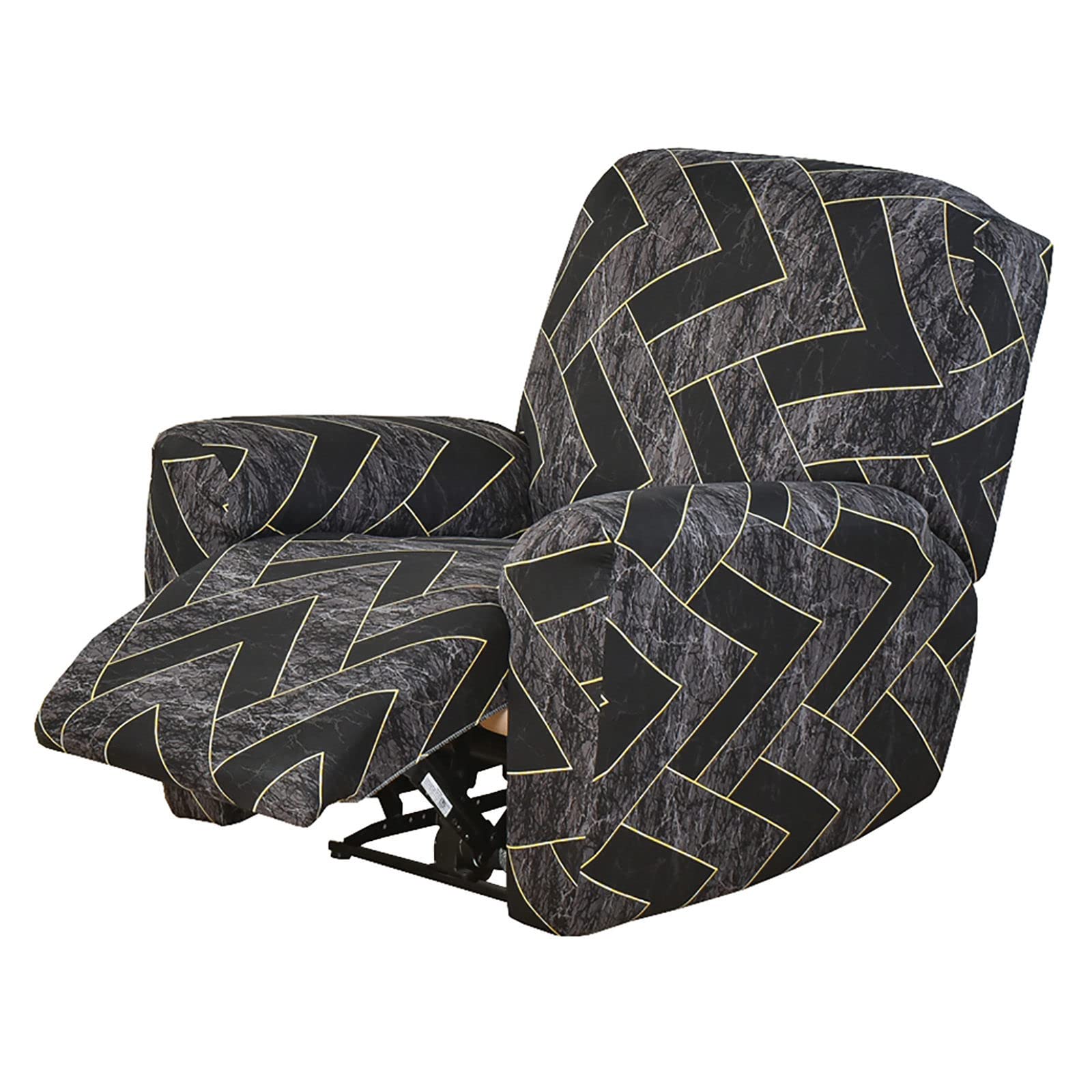 Jhld R 1/2/3 Seate Stretch Ecline Cove, Printed Ecline Chai Cove With Side Pocket Machine Washable Ecline Slipcovers Ecline Protecto Fo Living Oom-1 Seate
