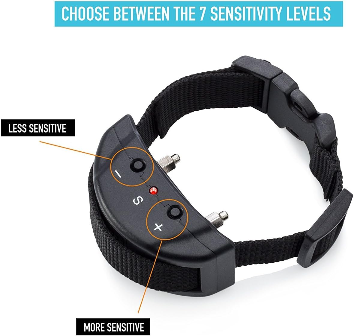 No Bark Dog Collar (2019 Version) for 15-120 lbs, Electric Anti Bark Collar with 7 Adjustable Sensitivity Levels, No Harm for Small Medium and Large Dogs