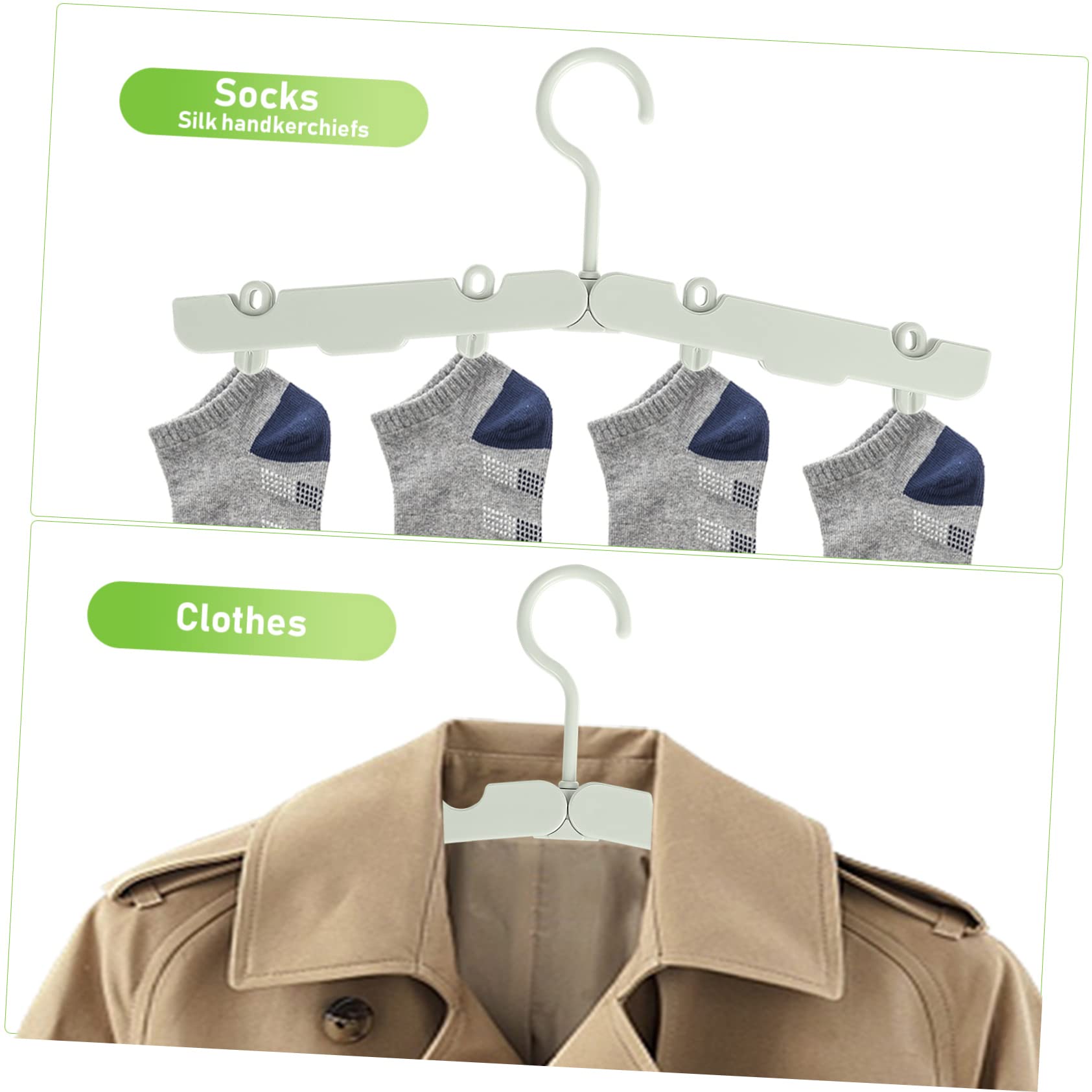 Happyyami Foldable Clothes Drying Rack 6 Pcs Travel Hangers for Coats Pants Suits Compact for On-The-go