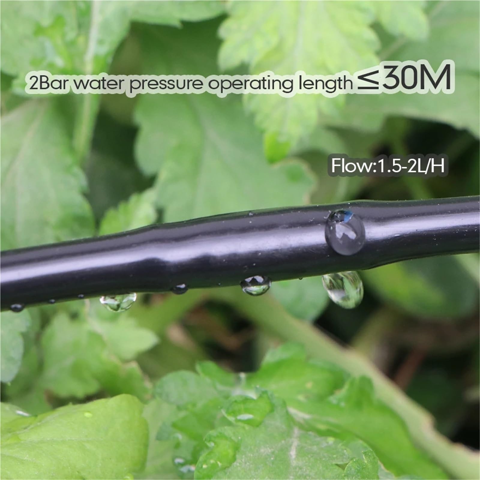 Tuyau clim Tuyau d'irrigation compte-gouttes en PVC, 4/6mm, 25cm d'espacement, for serre, légumes, plantes, goutte-à-goutte, buse d'émetteur intégrée, Tube d'arrosage(Brown,OD-6MM ID-4MM_30M (98.4FT))