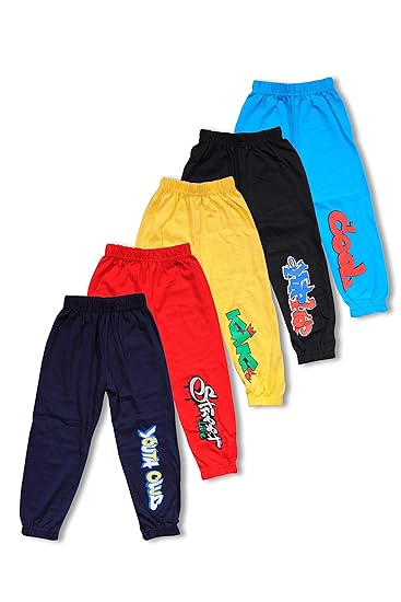 Boys Printed Track Pants (Pack of 5)
