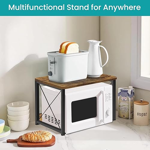 Miniatura 8 de ELITEROO Soporte de impresora de escritorio con almacenamiento, estante soporte de impresora, organizador de escritorio para el hogar y la oficina,